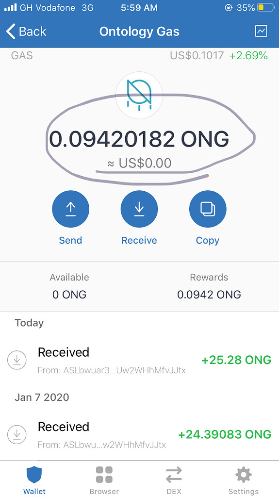 ONG Balance Issue - English - Trust Wallet