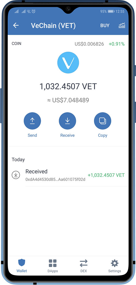 vechain trust wallet