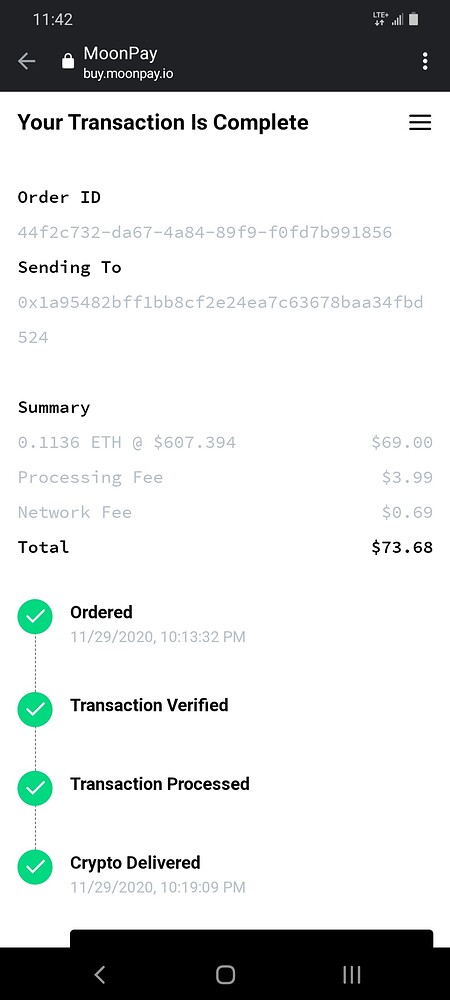 Did Not Get The ETH Yet From Moonpay - English - Trust Wallet