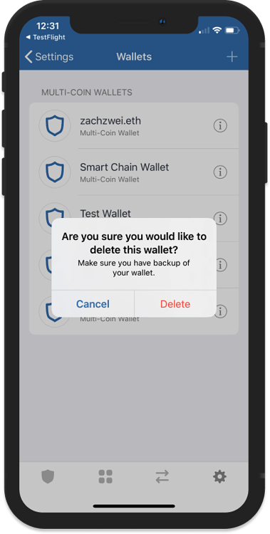 crypto wallet deleted from app store