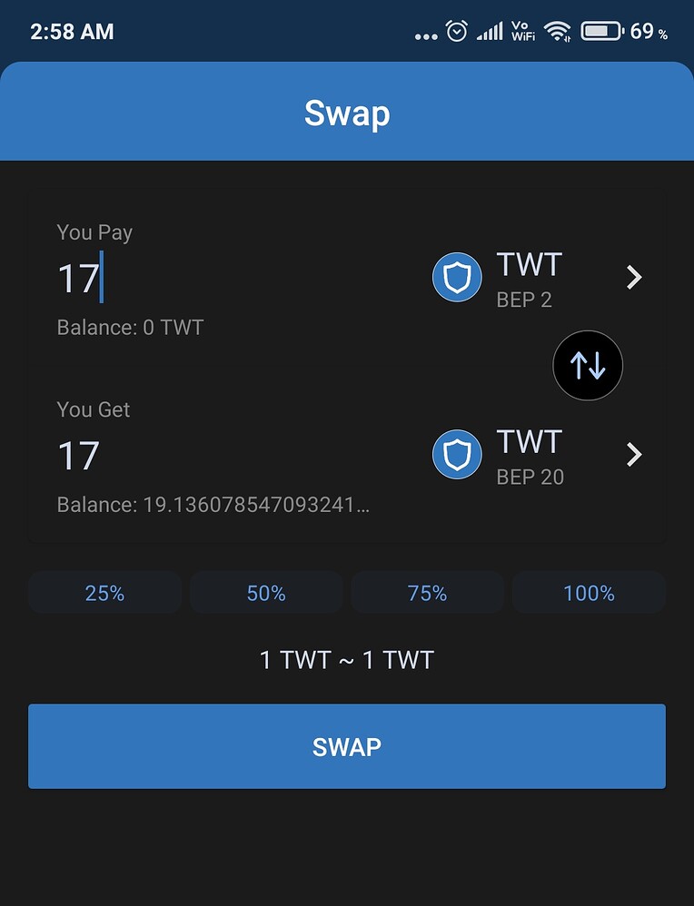 cross chain swap trust wallet