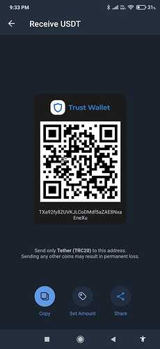 Crypto address at Tether