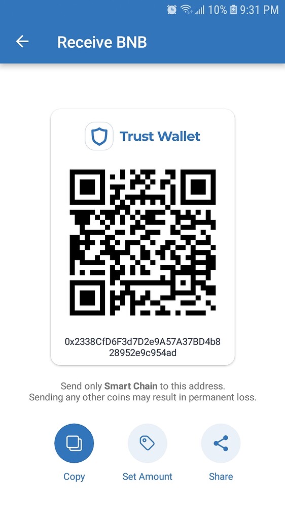 trust wallet send error