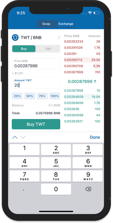 trust wallet exchange dex