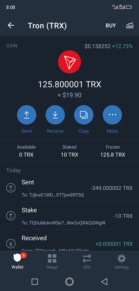 can i store trx in trust wallet