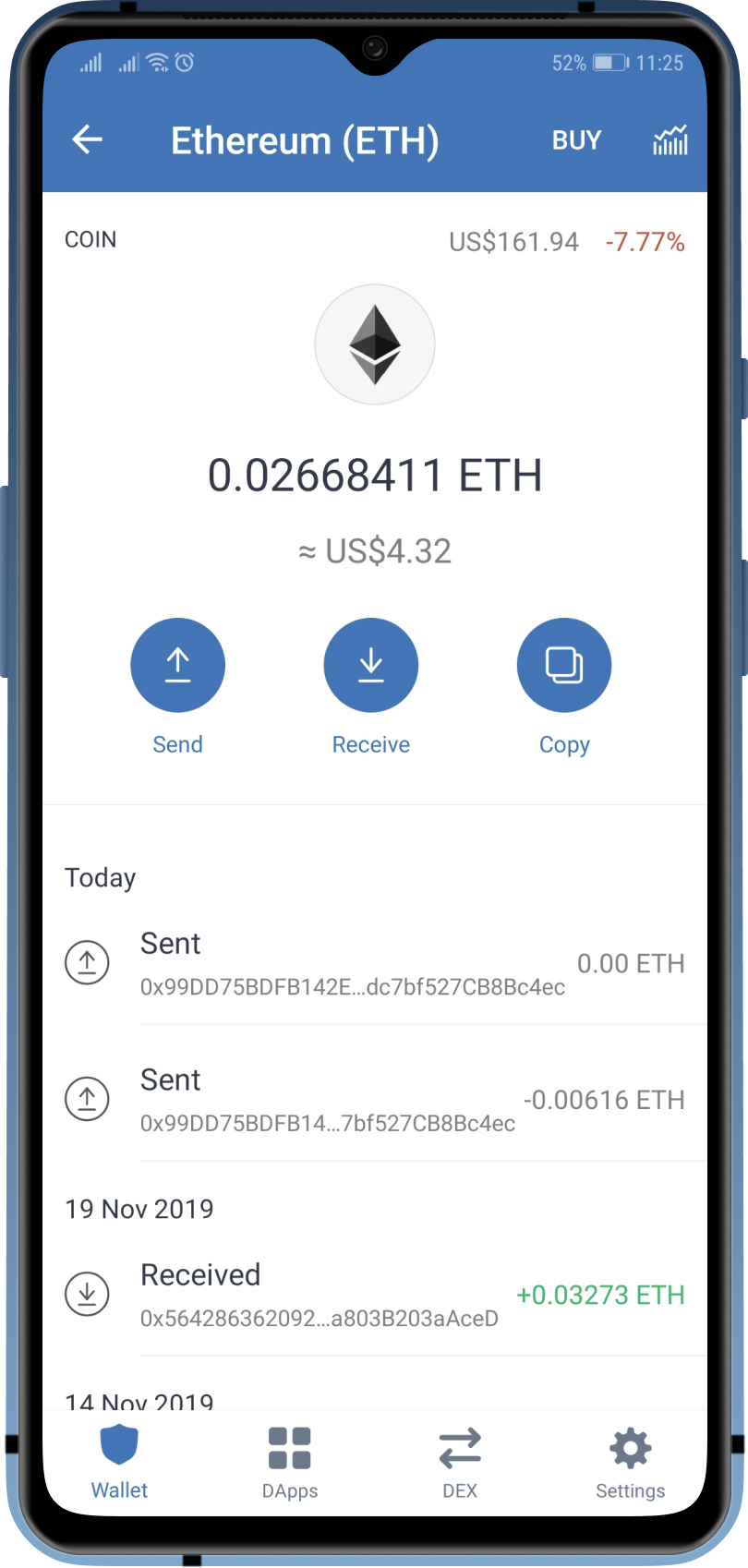 trust wallet transaction history