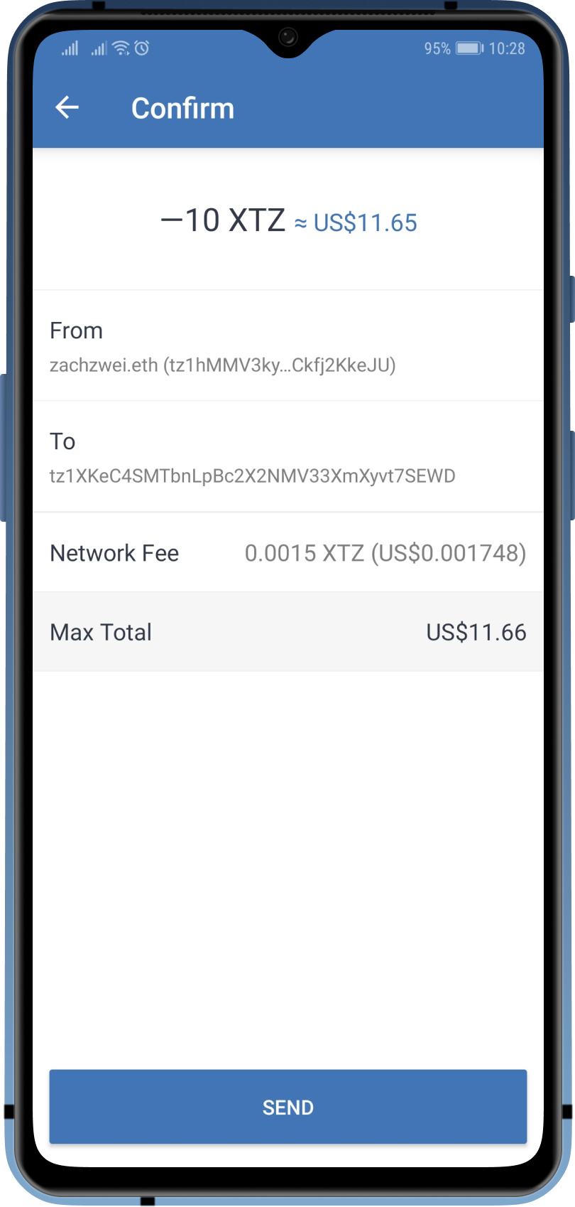 enviar rtn para trust wallet