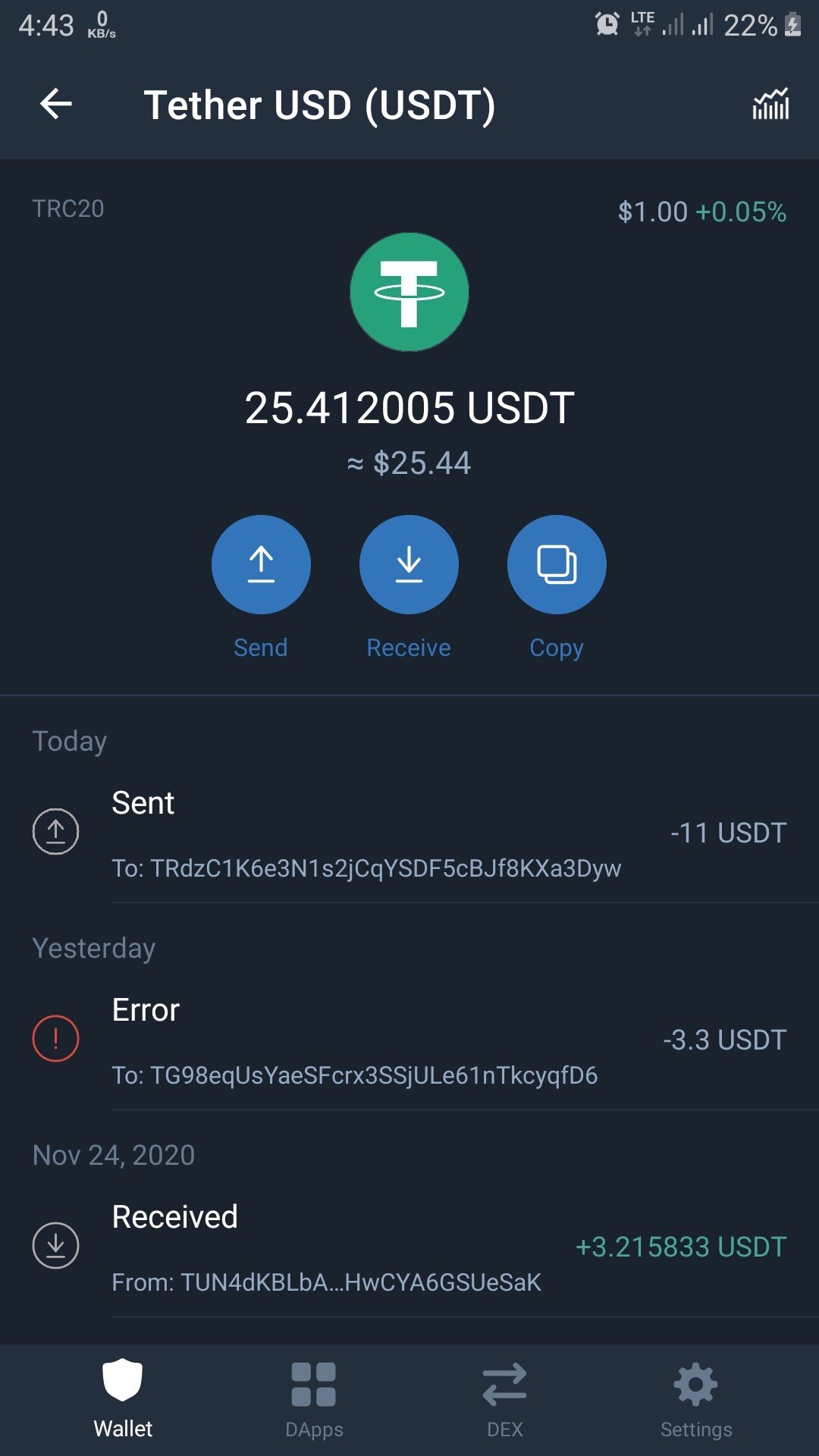 can i store trx in trust wallet