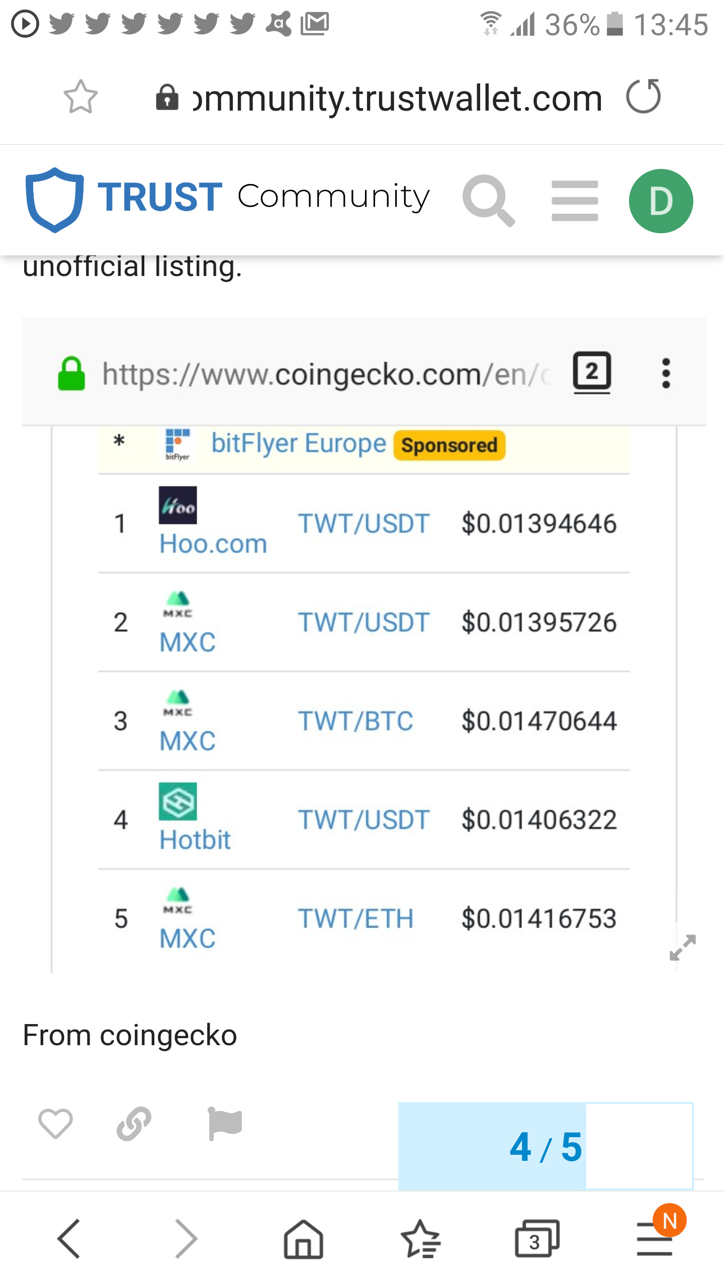 Binance Wallet Balance Screenshot