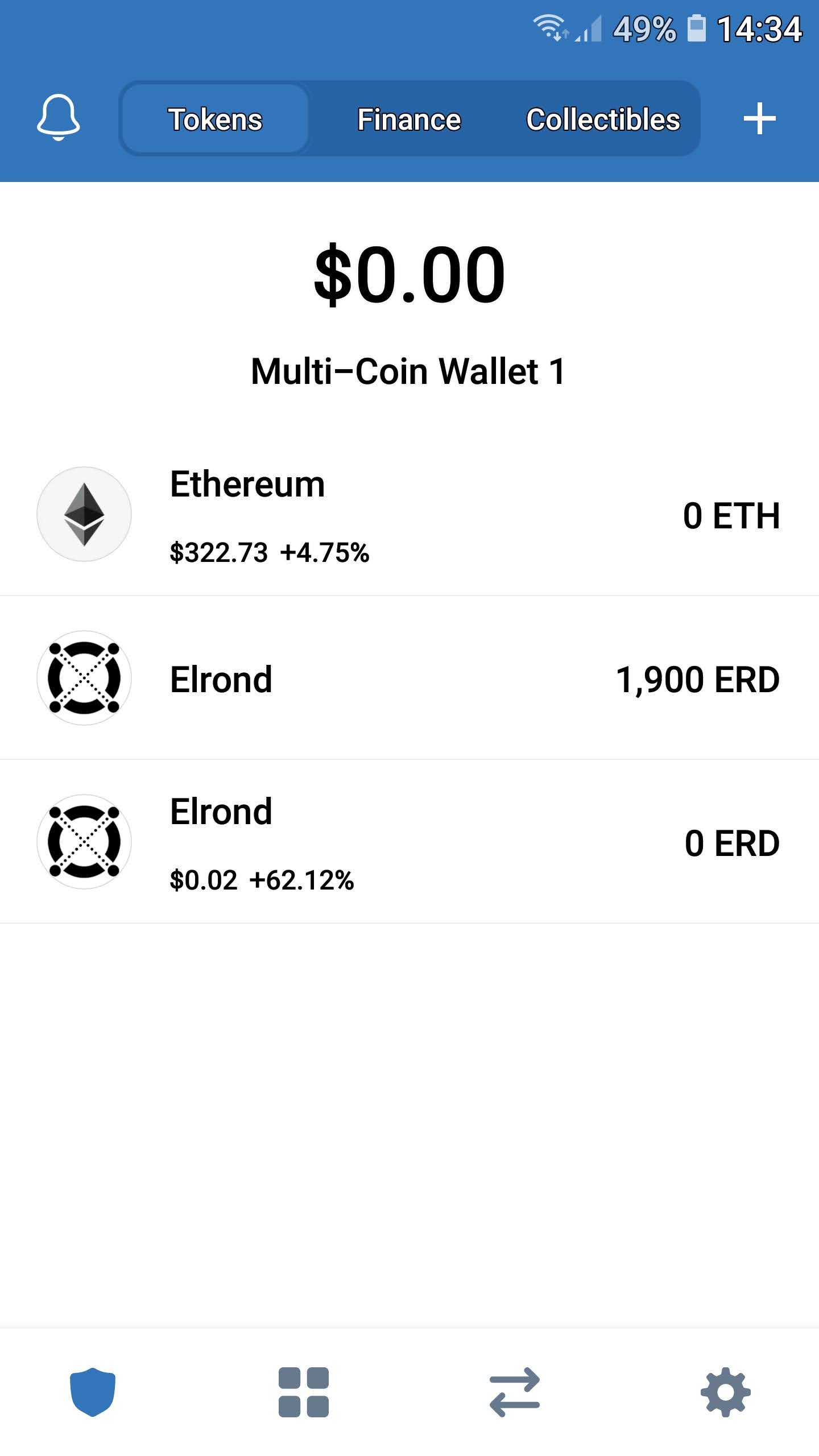 Elrond ERC20 shows no value? - English - Trust Wallet