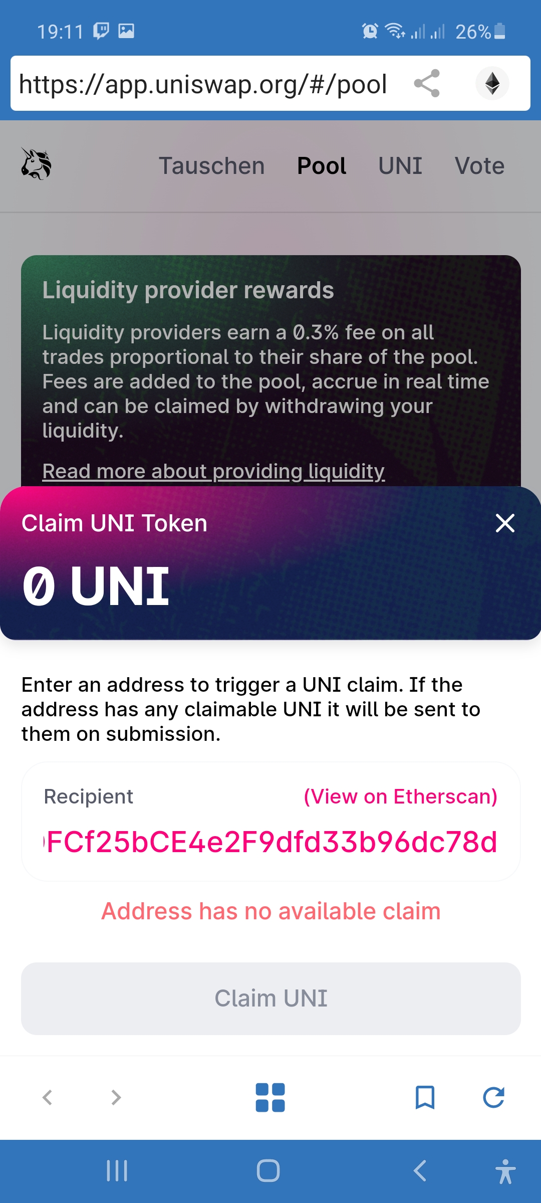 [Discussion] Get UNI Tokens with Trust Wallet ...