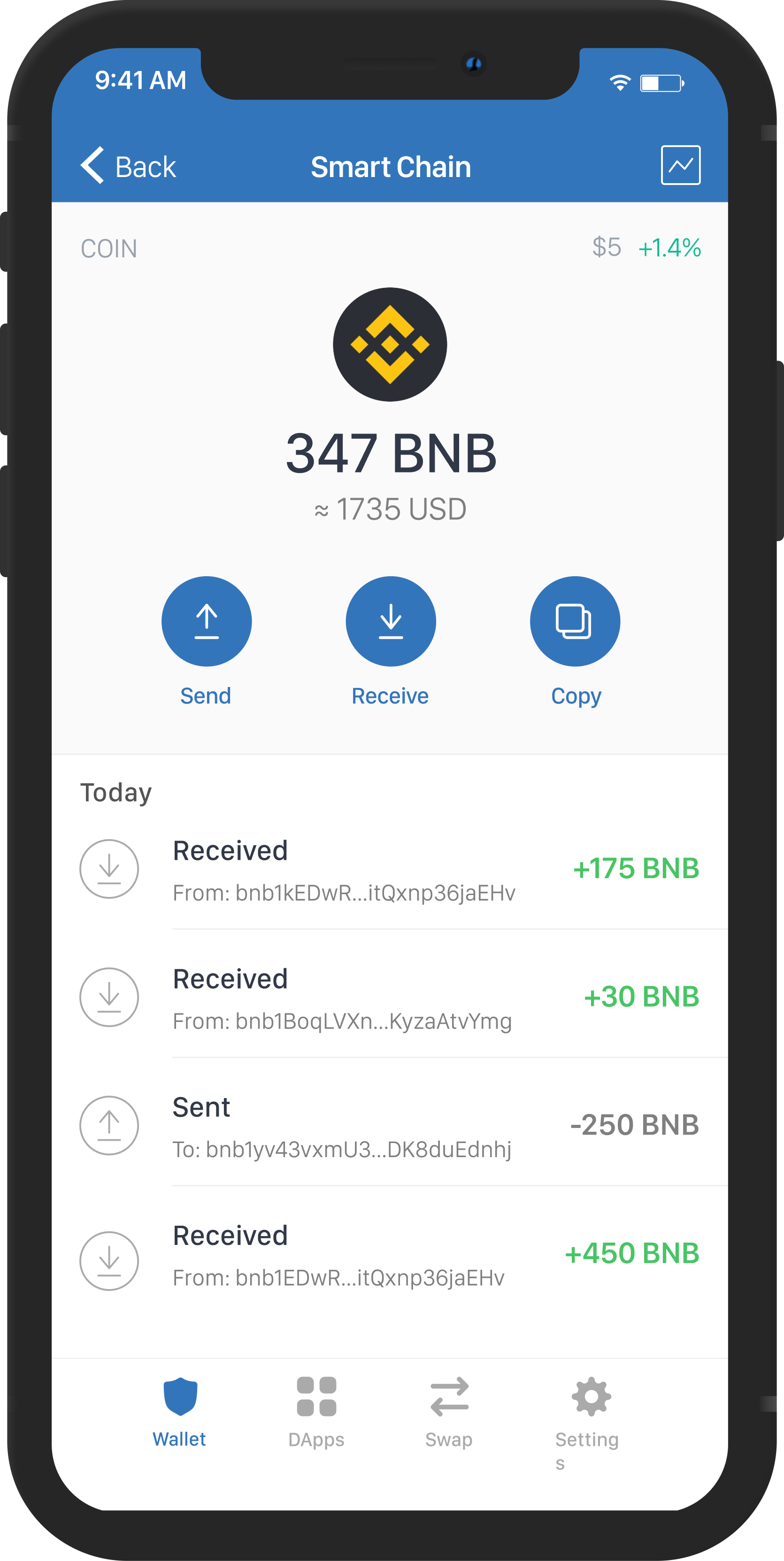 decentralized binance smart chain wallet