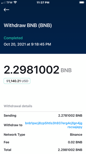 How long to transfer bnb from crypto.com to trust wallet floki buy crypto