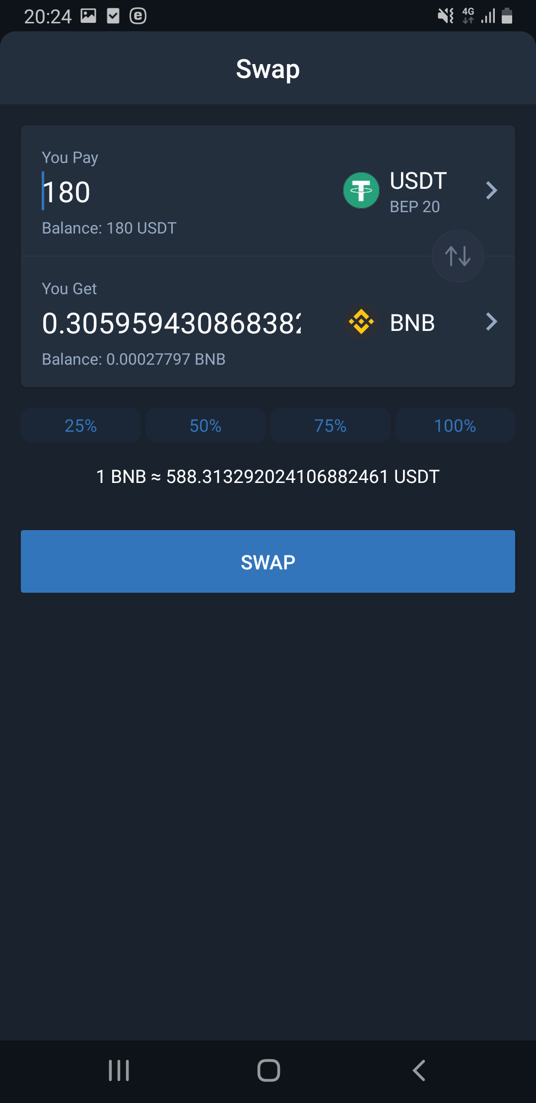 trust wallet swap