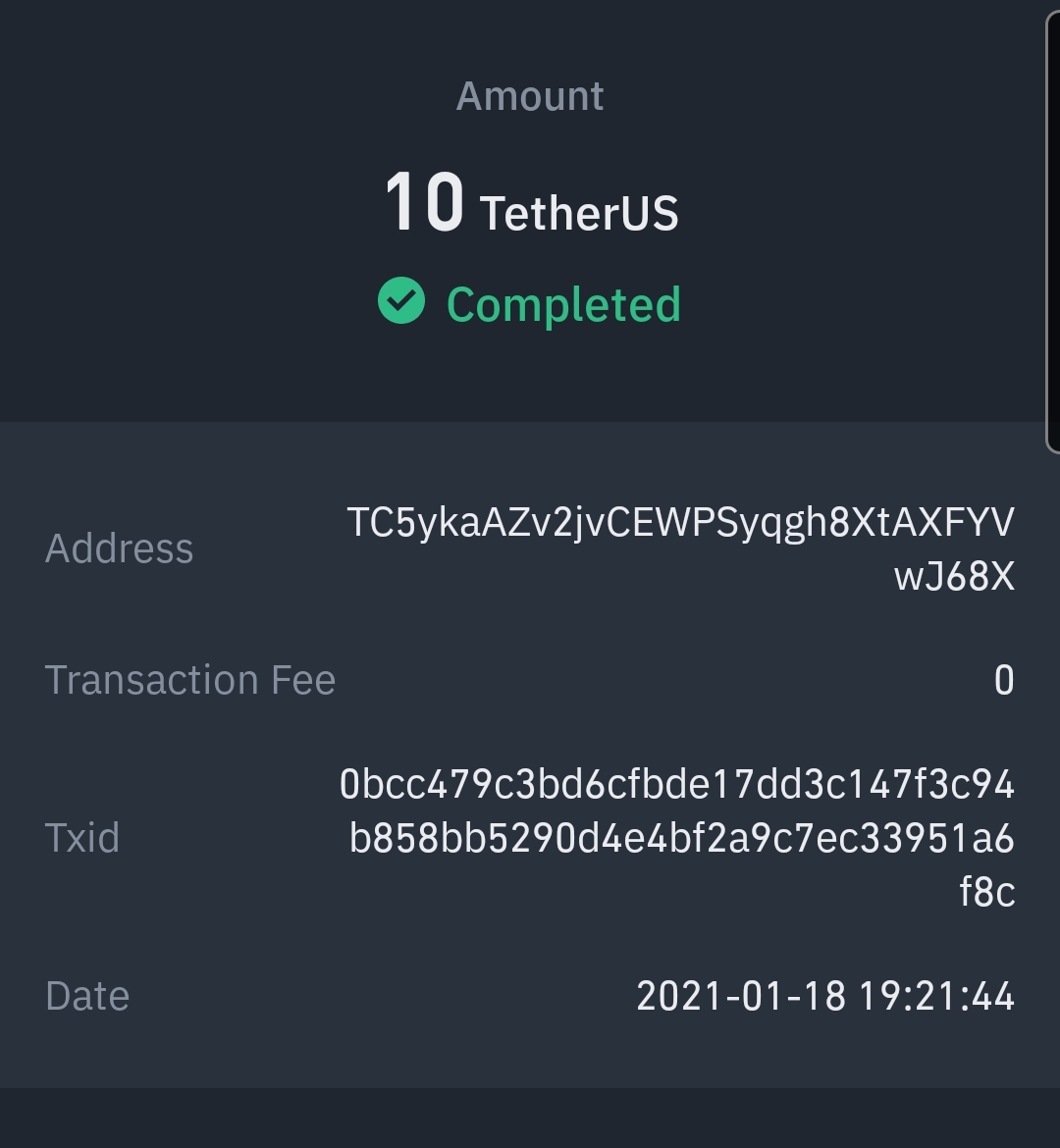 binance usdt wallet