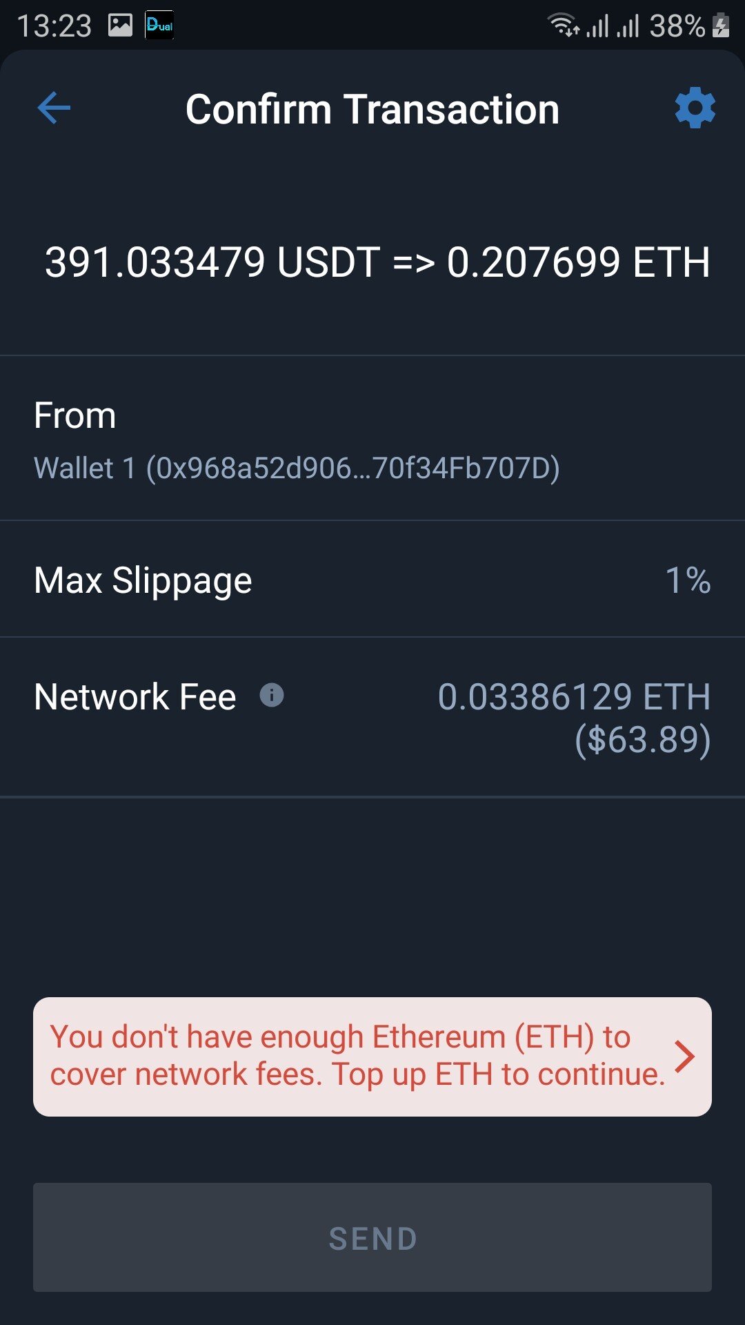 number of network confirmation eth