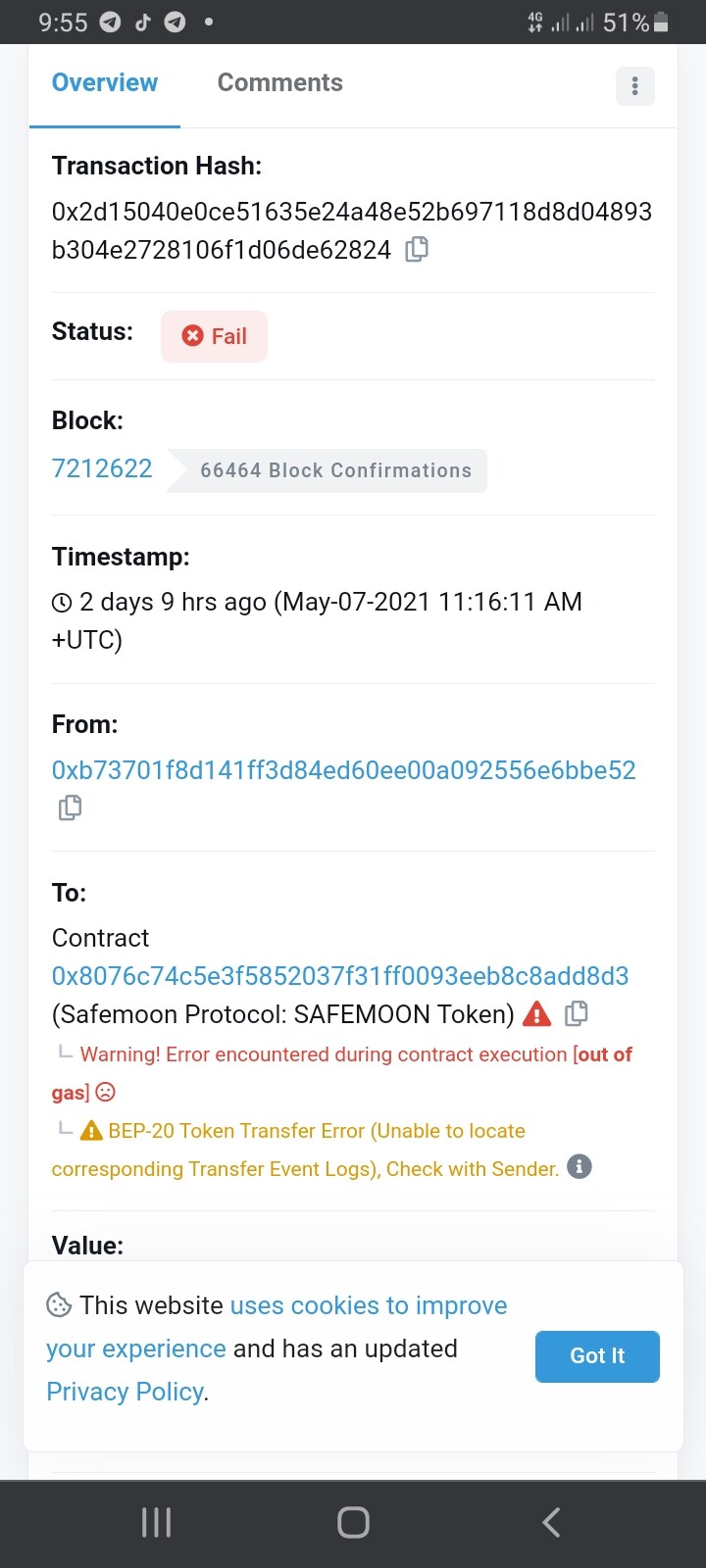 Error sending SafeMoon to BitMart wallet please help! English