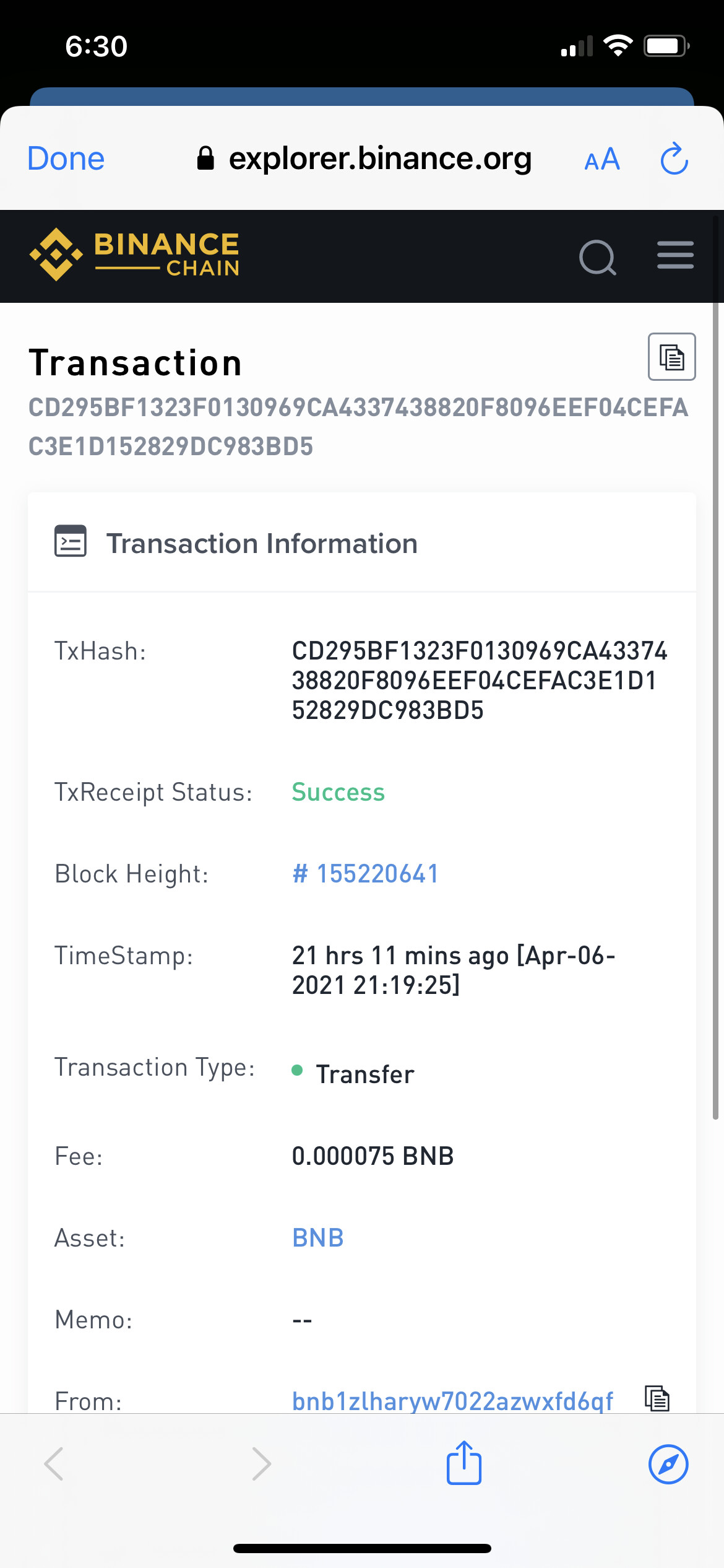 Transferred BNb to binance and it never showed - English ...