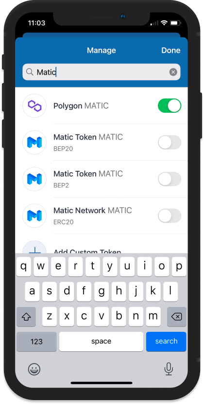 polygon matic on trust wallet