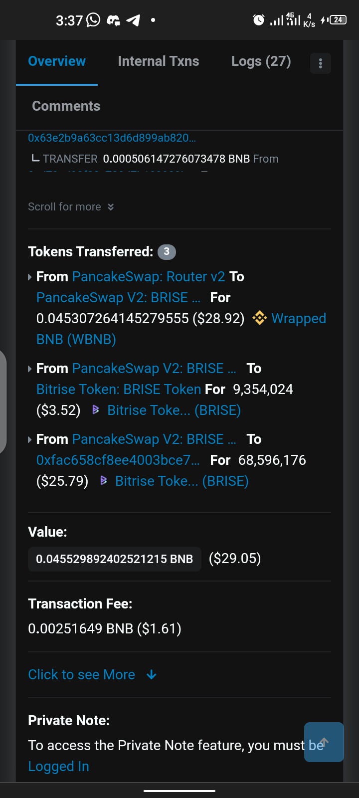 Bought tokens on pancake swap but not received them in wallet - English ...