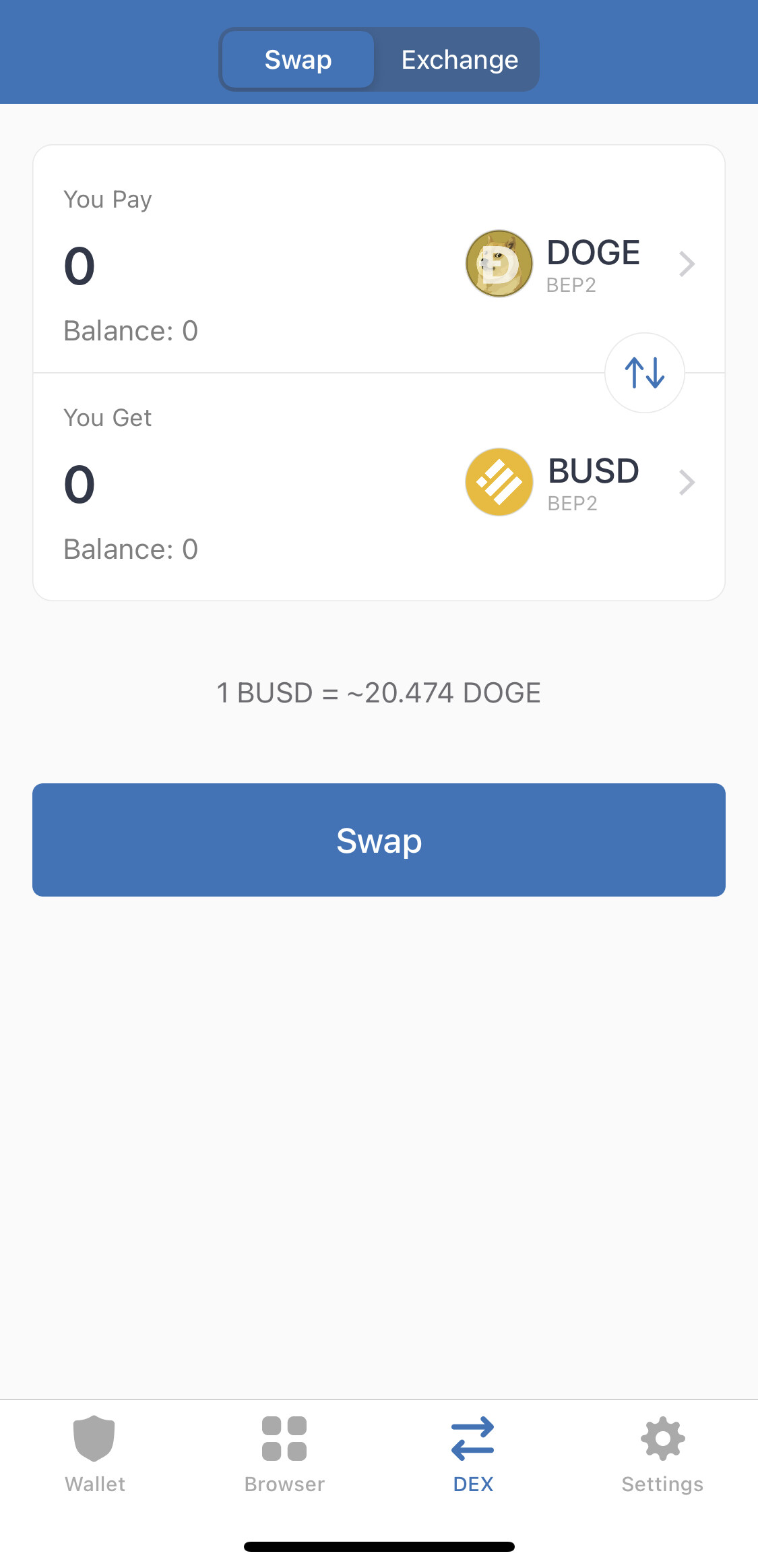Trouble Swapping DOGE for BUSD - English - Trust Wallet